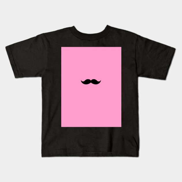 moustache- pink background Kids T-Shirt by mcmetz